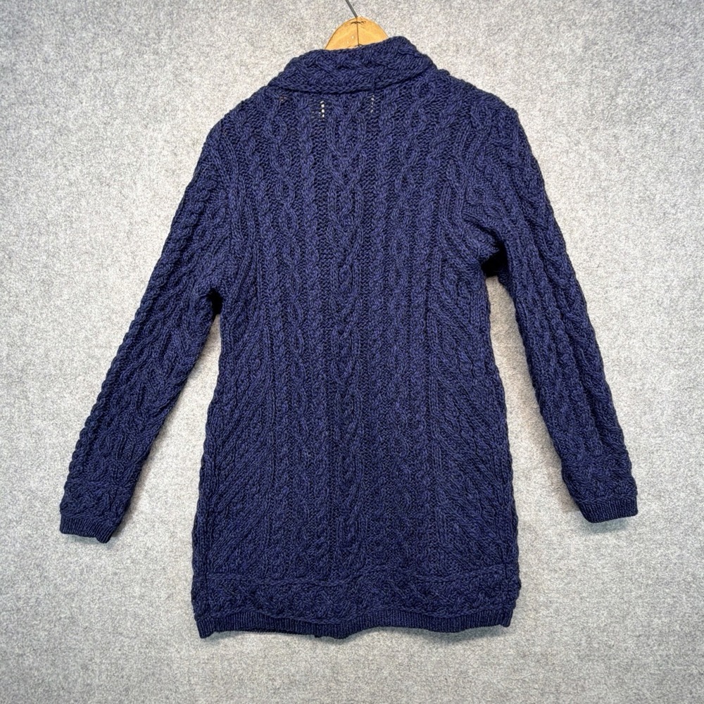 Aran Sweater Market Cable Knit Cardigan 100% Merino Wool Made In Ireland Size S - Picture 7 of 7
